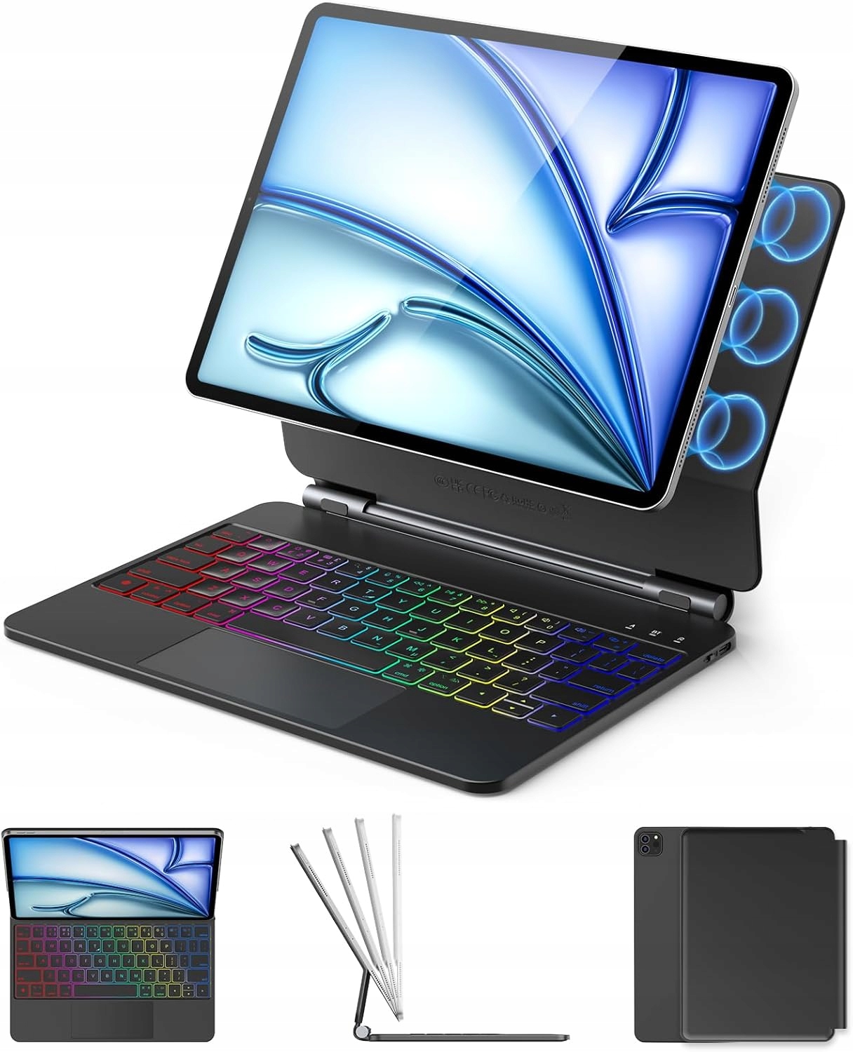 Magnetická klávesnice Air 11" M2/M3 pro iPad Pro 11" a Air 5/4 Kbcase Qwerty