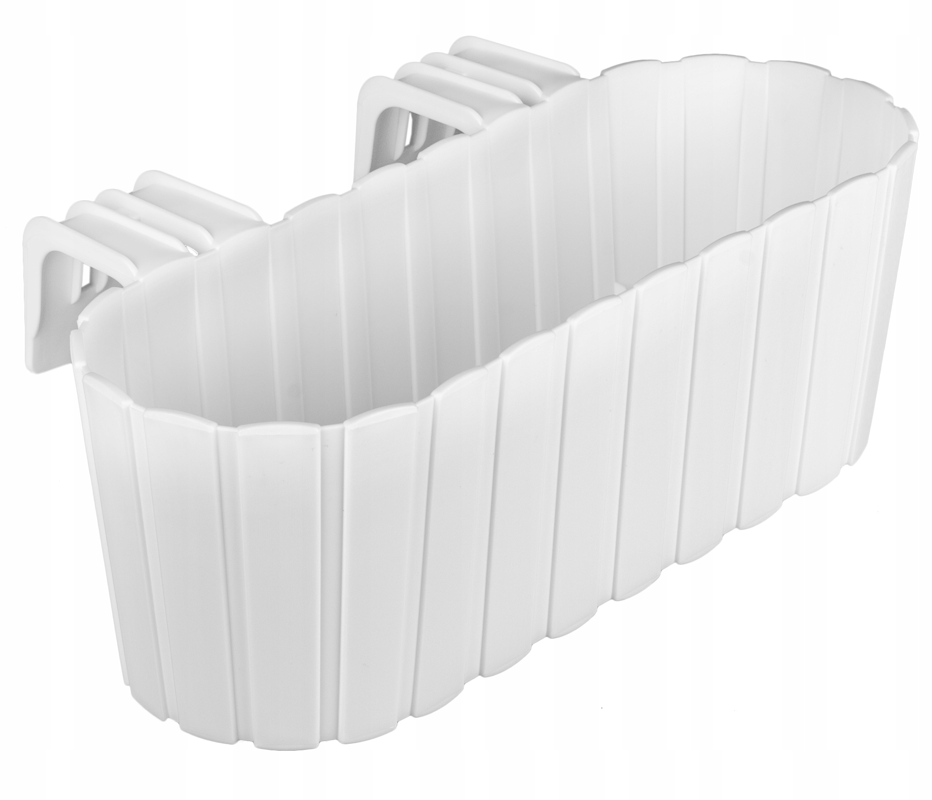 DONICZKA SKRZYNKA DONICA WISZĄCA NA BALUSTRADE OKNO BALKON TARAS MISA BIAŁA Kolor biały