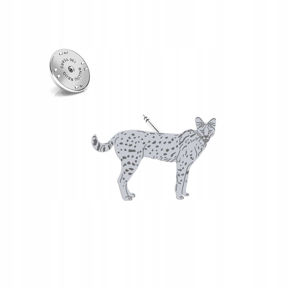 Brož Stříbrná z Kočka Africký serval 925 Šperky dárek Věnování