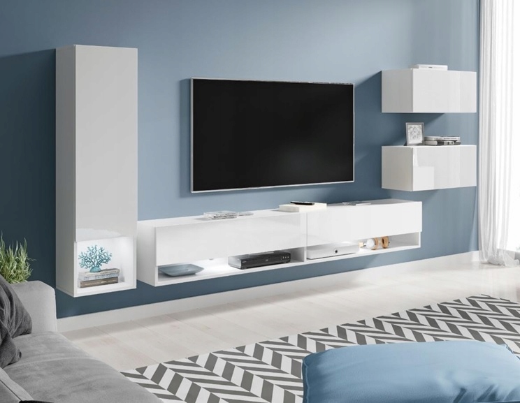 Zestaw Mebli salon Biały Połysk Meblościanka