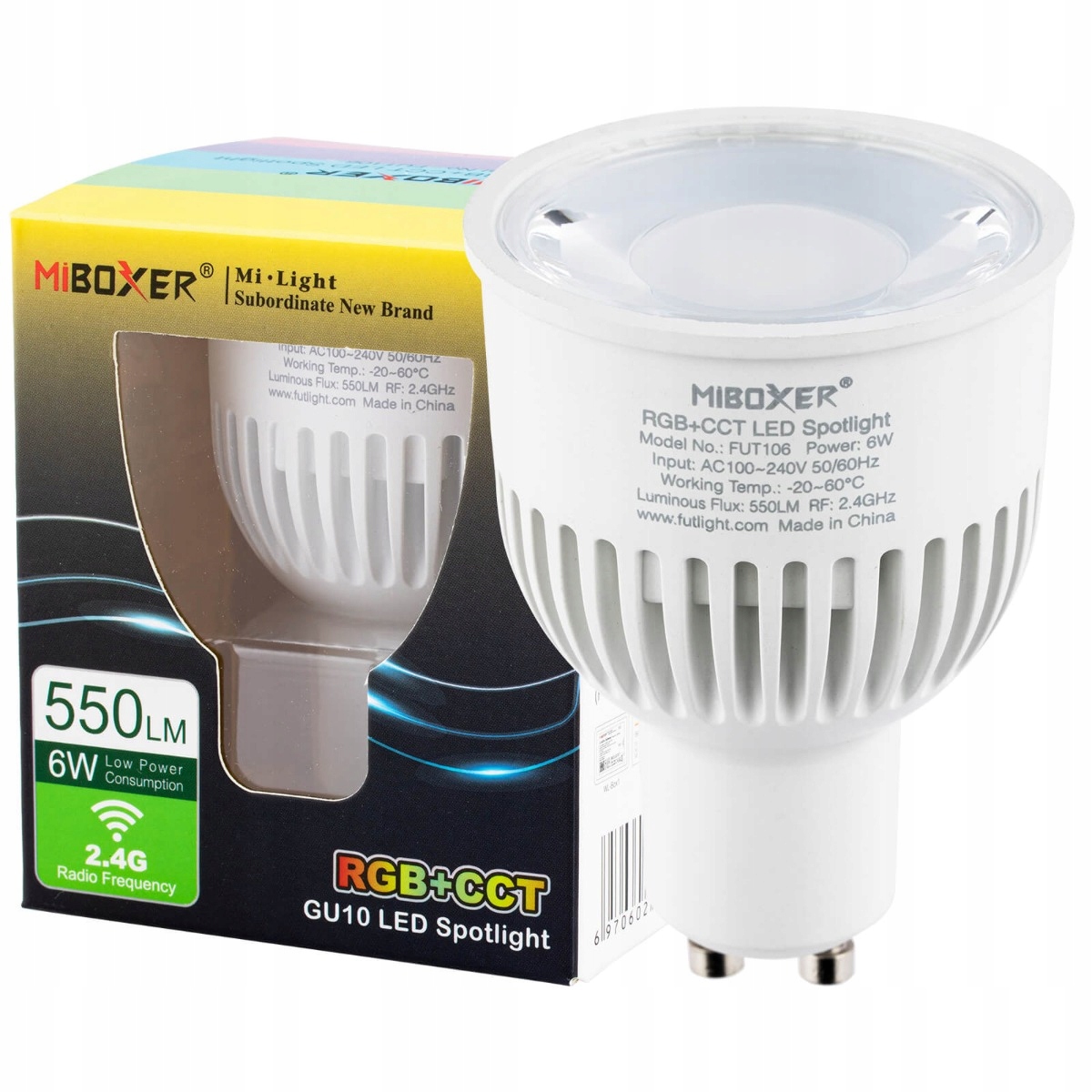 

Żarówka Led GU10 6W 550lm Rgb+cct Wi-Fi Mi-Light