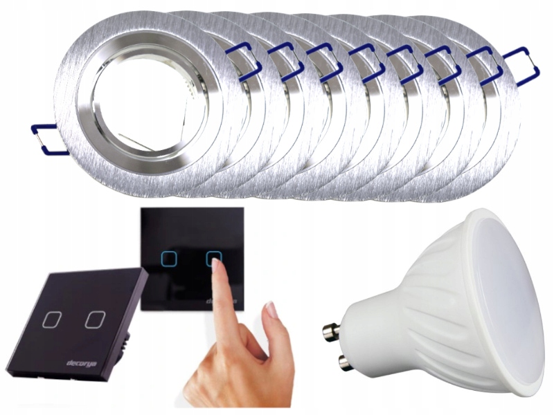 Sada světel Halogen Led 8x Vypínač Žárovky