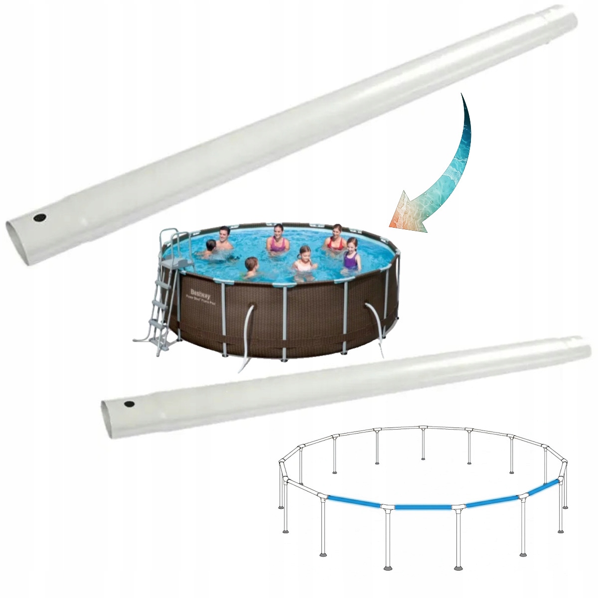 Příčka rámu do bazénu Bestway 56647 originální vodorovná trubka