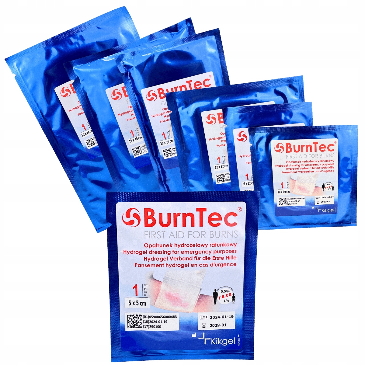 Hydrożelowy opatrunek ratunkowy 10x10cm BurnTec Kikgel Typ wyrobu medycznego wyrób medyczny lub wyrób medyczny do diagnostyki in-vitro