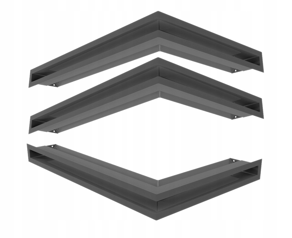 Rohová krbová mřížka Luft 600x400x60 pravá 3 Ks