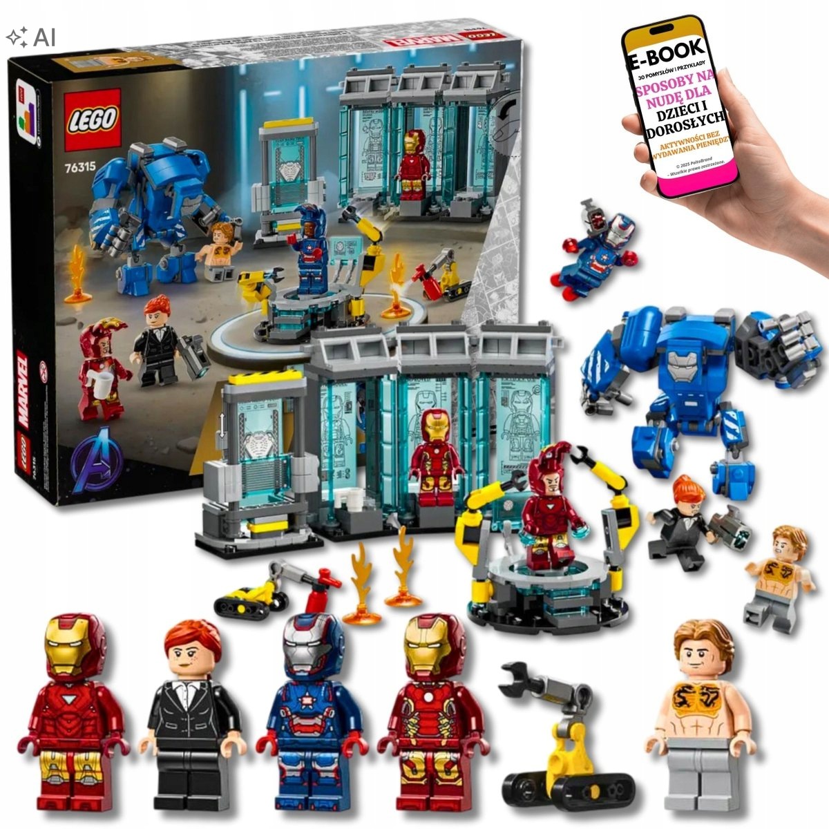 Lego Klocki Marvel Zbrojownia Iron Mana Dla Dziecka EBOOK-3