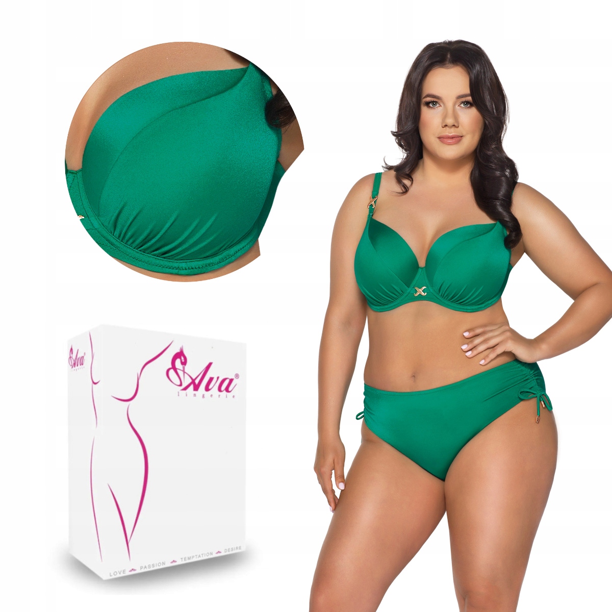 Horní část plavek podprsenka full cup Sk 182 vyztužená zelená 85B