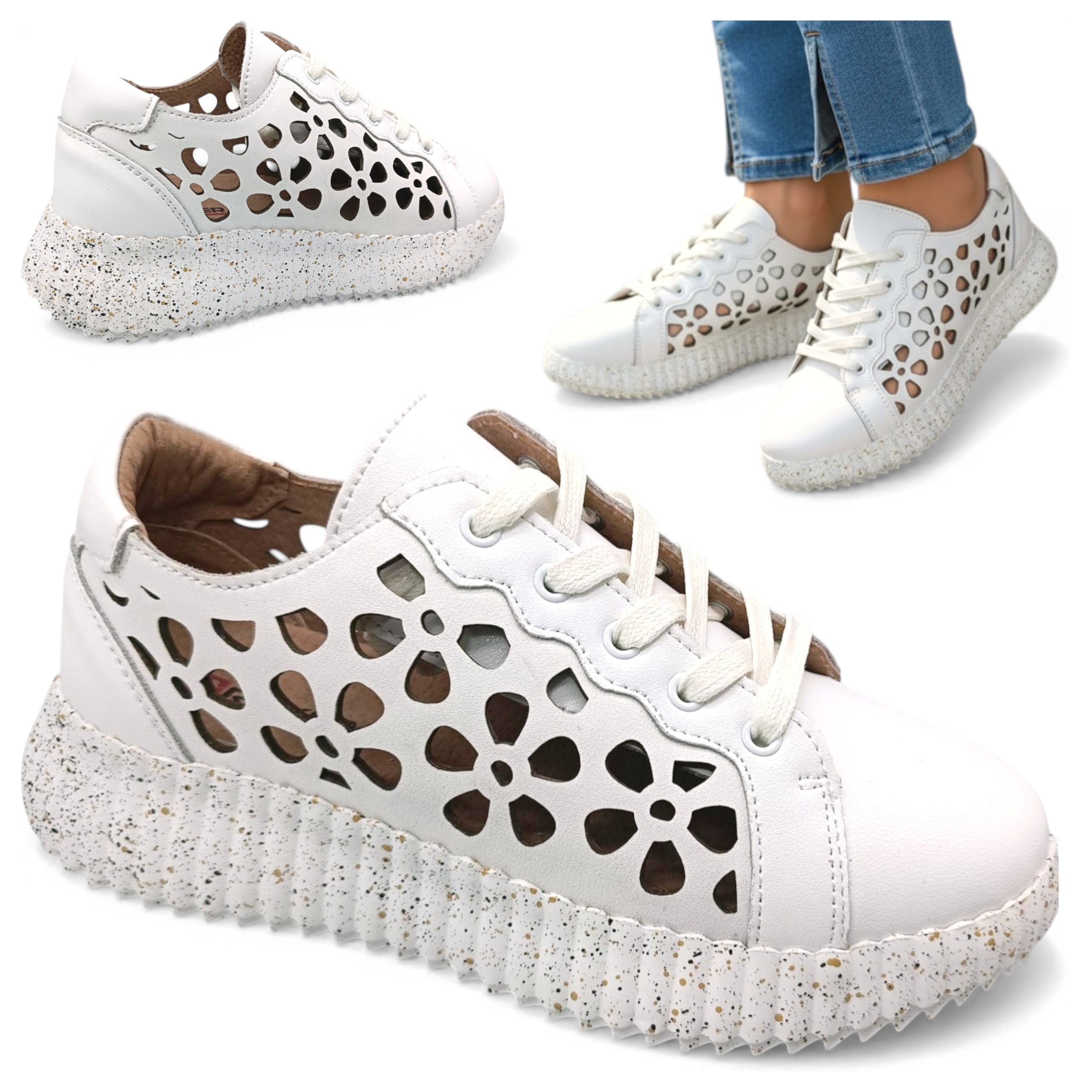 40 Artiker Dámské polobotky Přírodní Kůže Platforma Šněrovací Lehké