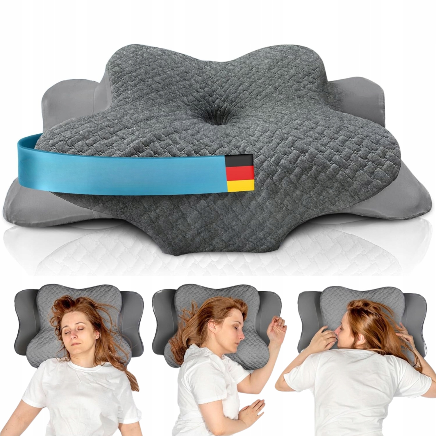 Poduszka Ortopedyczna Glückstoff do Spania Pianka Memory Motyl na Ból Szyi