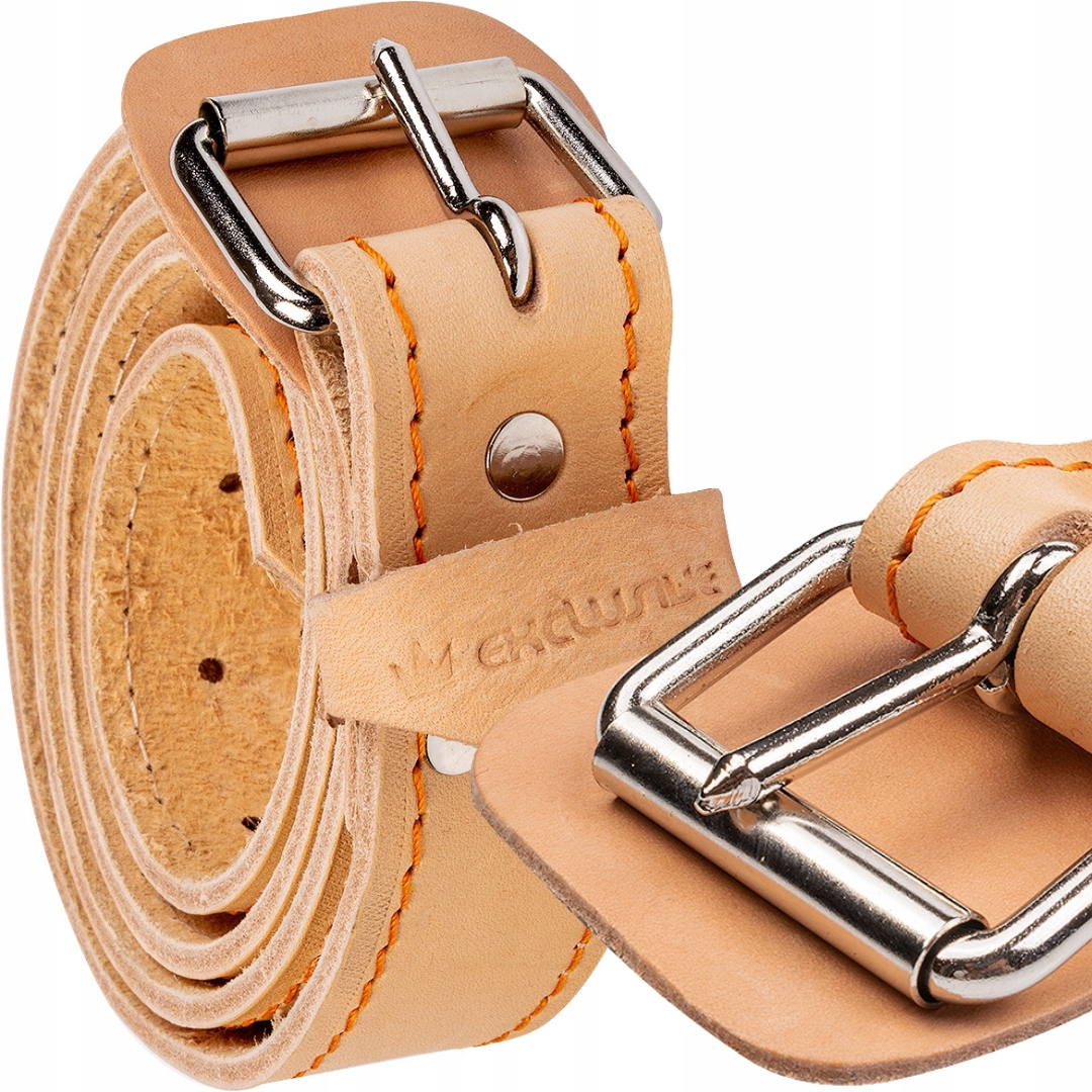 PASEK MONTERSKI SKÓRA LICOWA ZE STALOWĄ KLAMRĄ