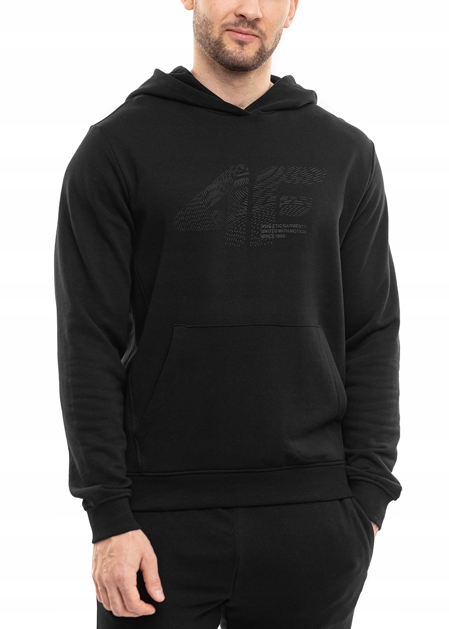 Pánská Mikina S Kapucí 4F Sportovní tepláková mikina s kapucí, černá vel. XL