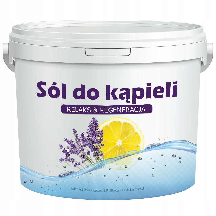 SÓL DO KĄPIELI Z OLEJKAMI CYTRYNA-LAWENDA 2,8 KG