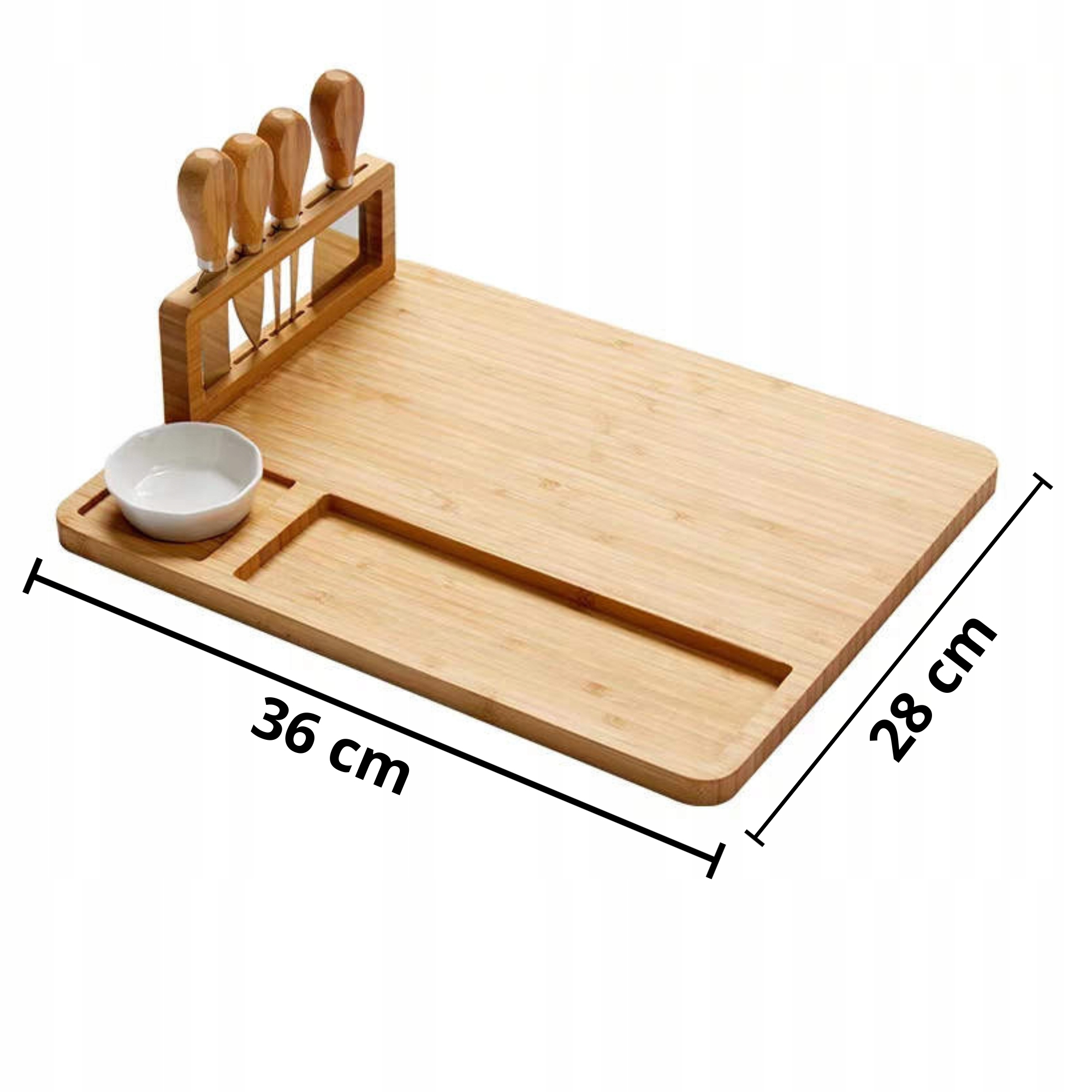 DESKA DO SERÓW PRZYSTAWEK ZESTAW NOŻY + MISECZKA Marka bez marki