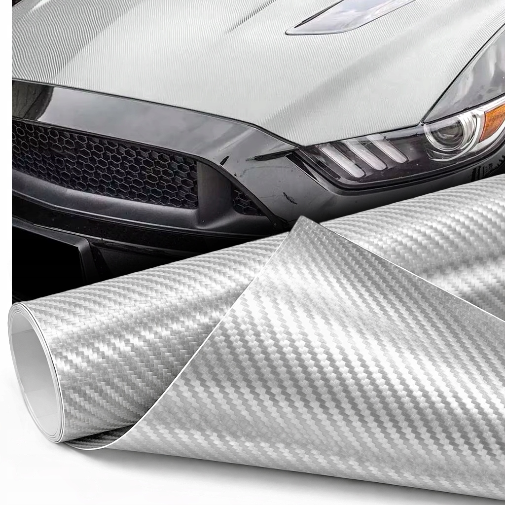 Folia 3D Carbon Silver Mat Karbon Okleina Srebrna Matowa Dekory 152 X 50 CM