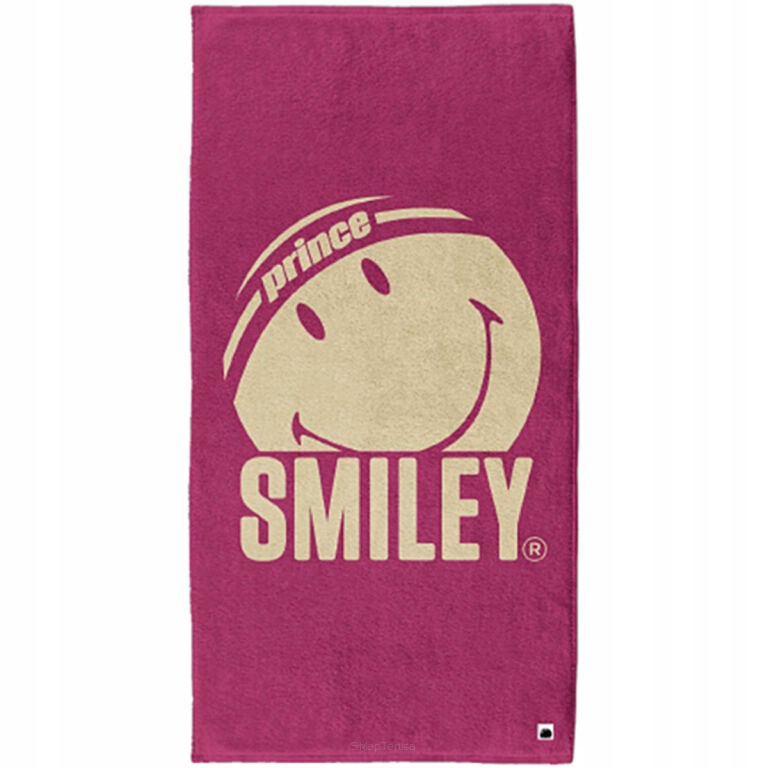 Ręcznik tenisowy Prince x Smiley różowo-beżowy