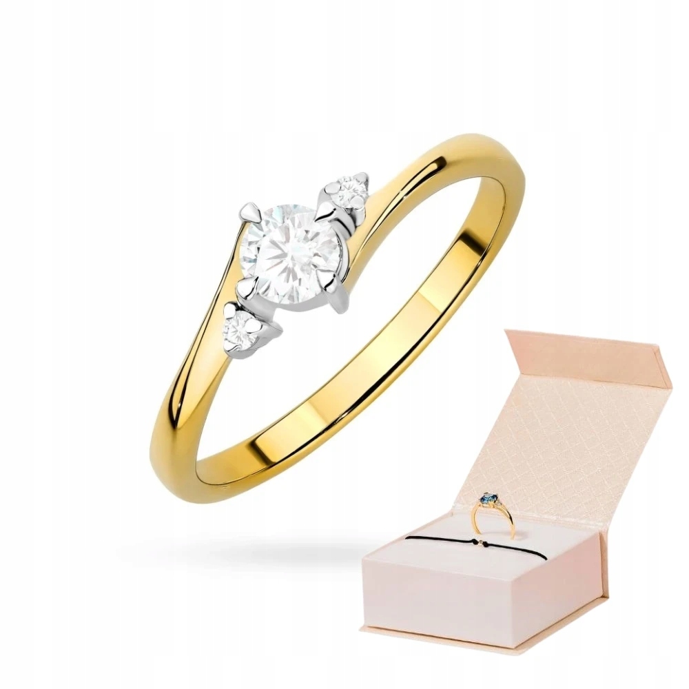 Zlatý Prstýnek S Briliantem 585 Laboratorní Diamant 0,25 ct Náramek