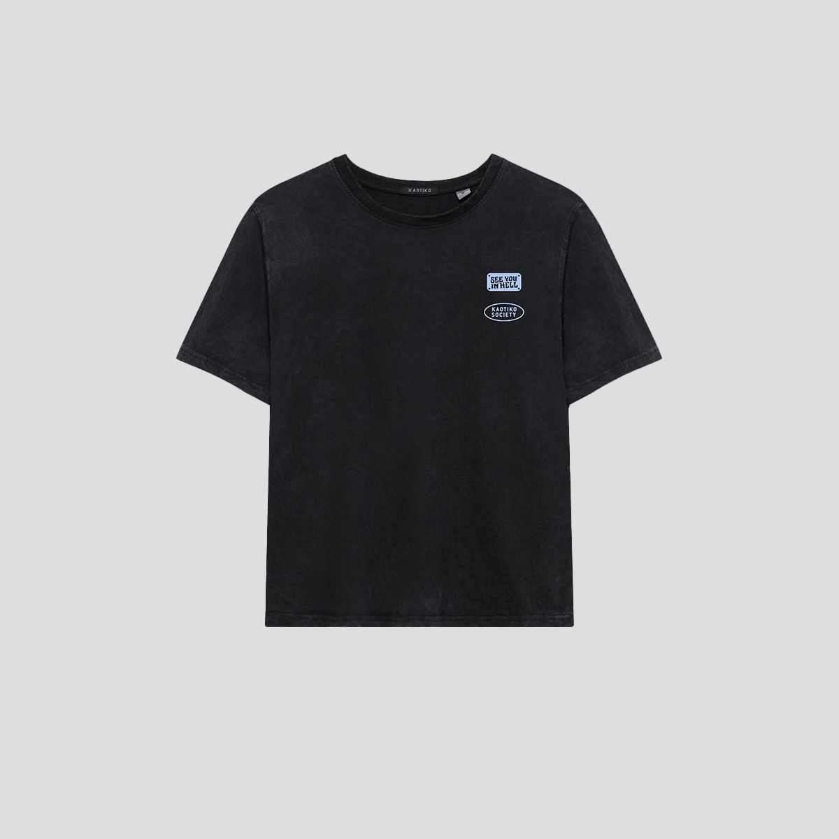 Dámské Tričko Kaotiko Washed Pinball Xs, černá, Městské