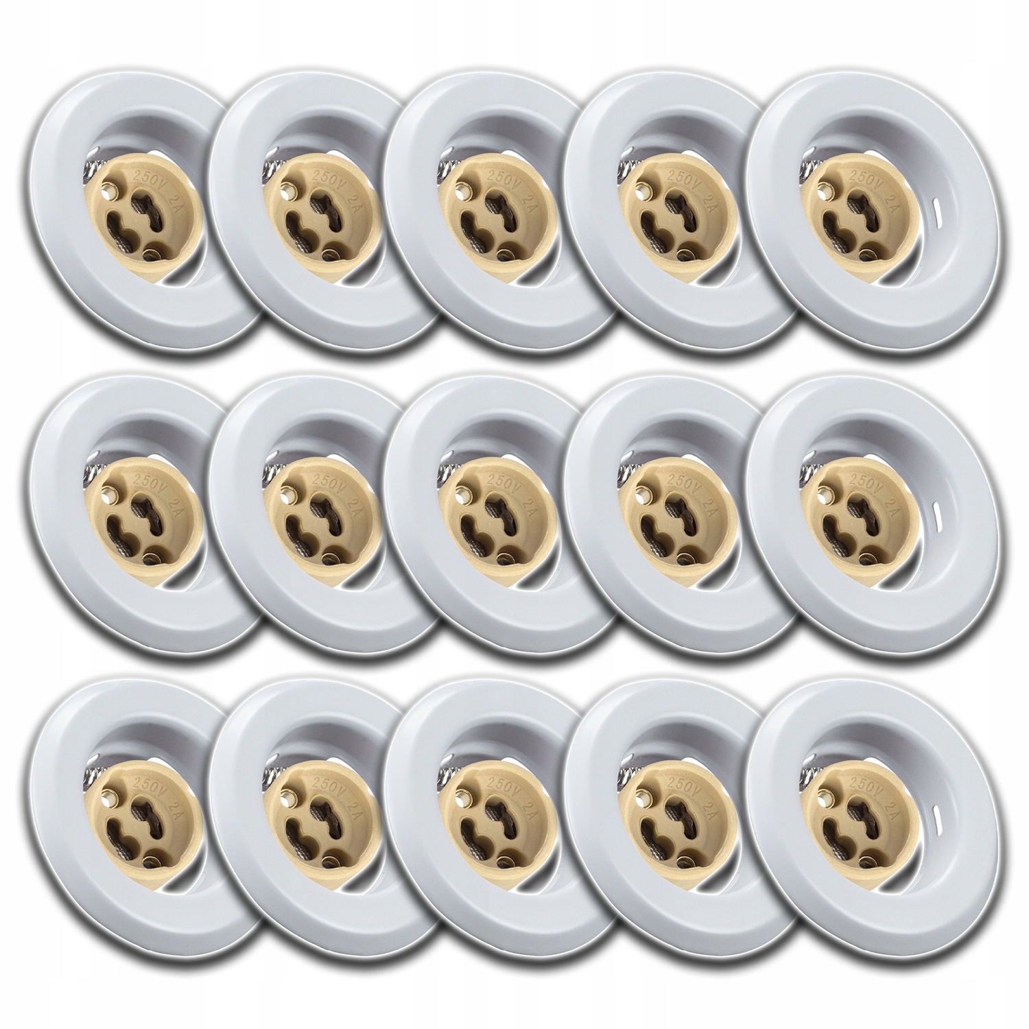 15x Stropní Svítidlo Lampa Na Žárovku GU10 Zásuvka Konektor Žárovky Kulatá