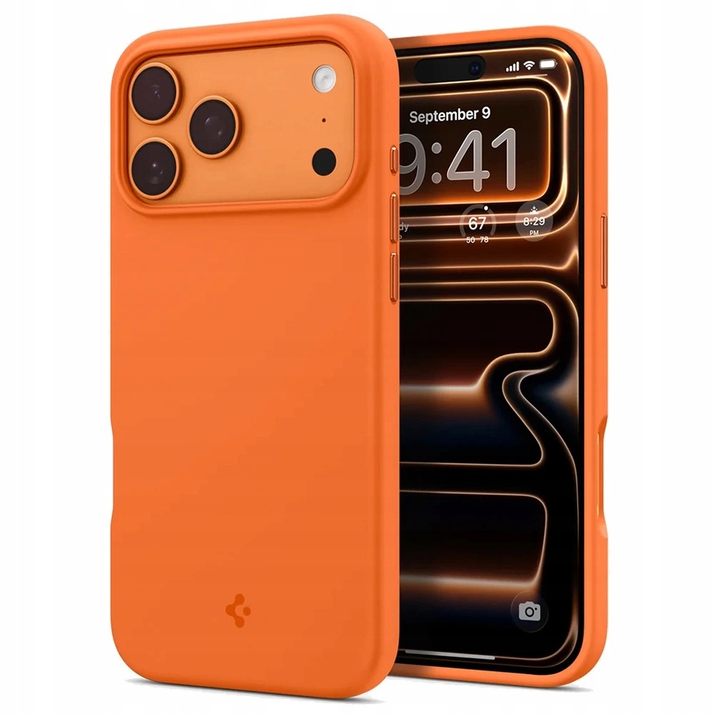 Spigen Silicone Fit MagSafe silikonowe etui MagSafe do 17 Cosmic Orange