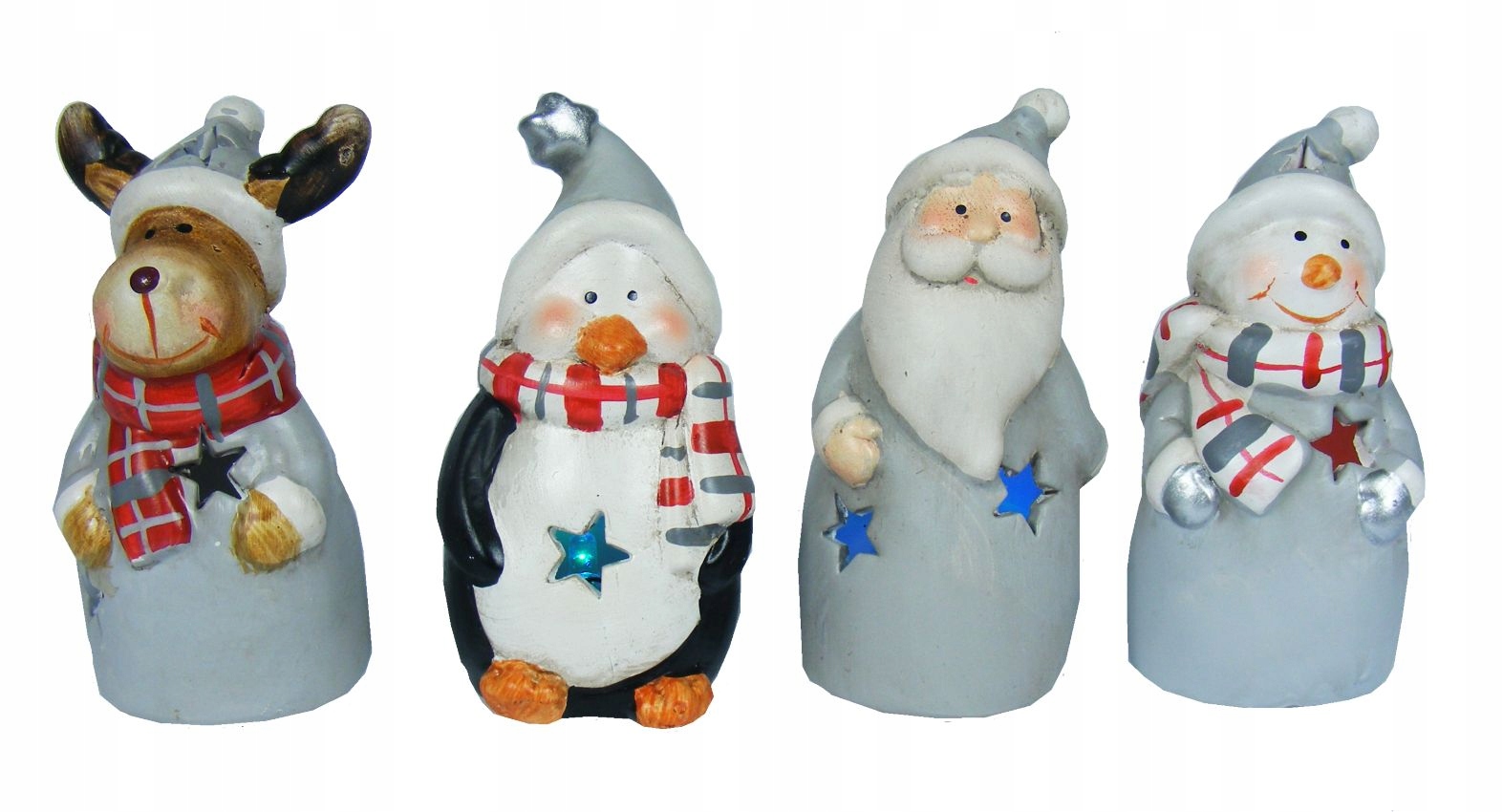 MIKOŁAJ FIGURKA CERAMICZNA 10cm LAMPION LED Marka PMS