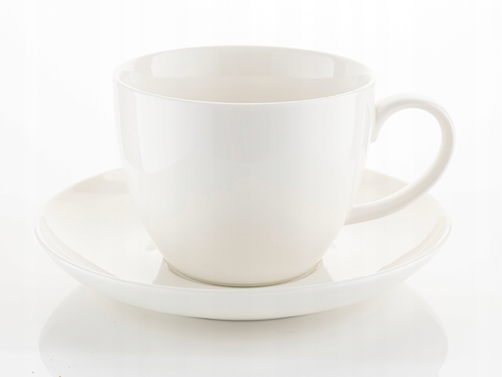 

6X Filiżanek Ze Spodkiem Nbc 400ML White Florina