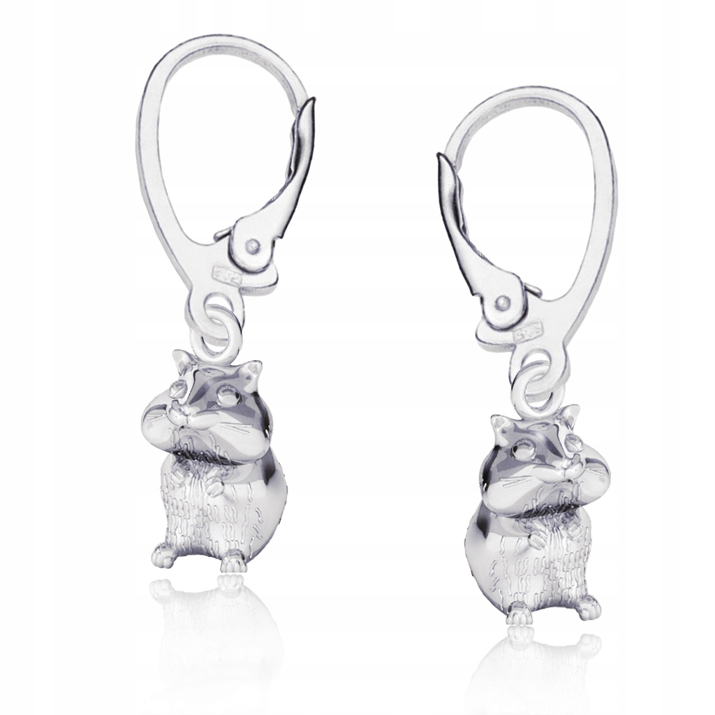 Křeček Křeček 3D Stříbrné náušnice na anglickém biglu stříbro 925