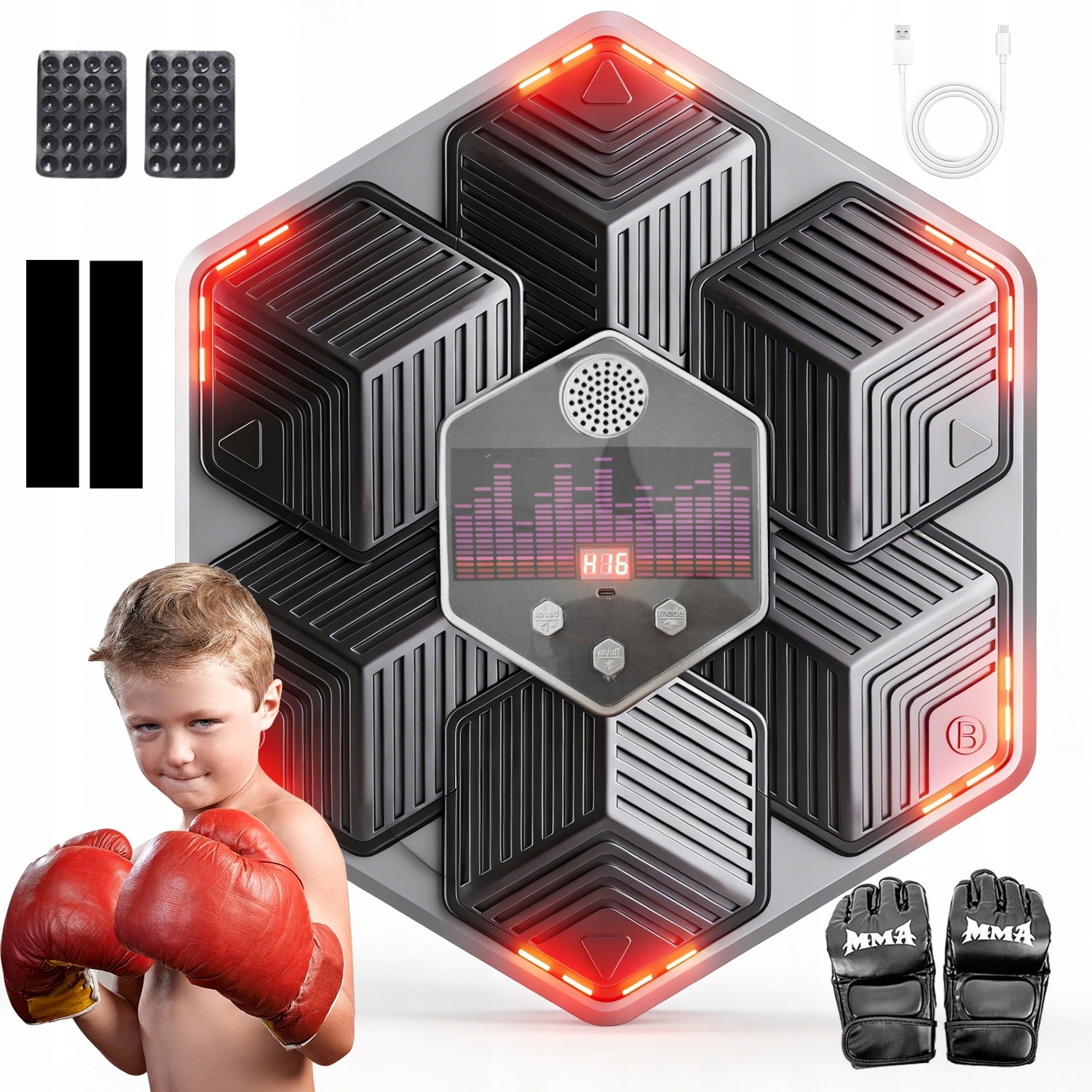 Led Boxovací Stroj Bluetooth Trénink Domácí Dárek