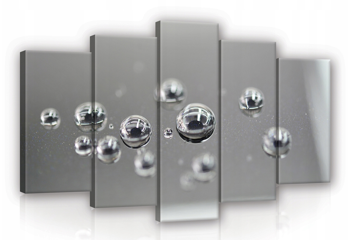 Obraz 100x60 Kapky vody odraz abstrakce klid svěžest šedá makro