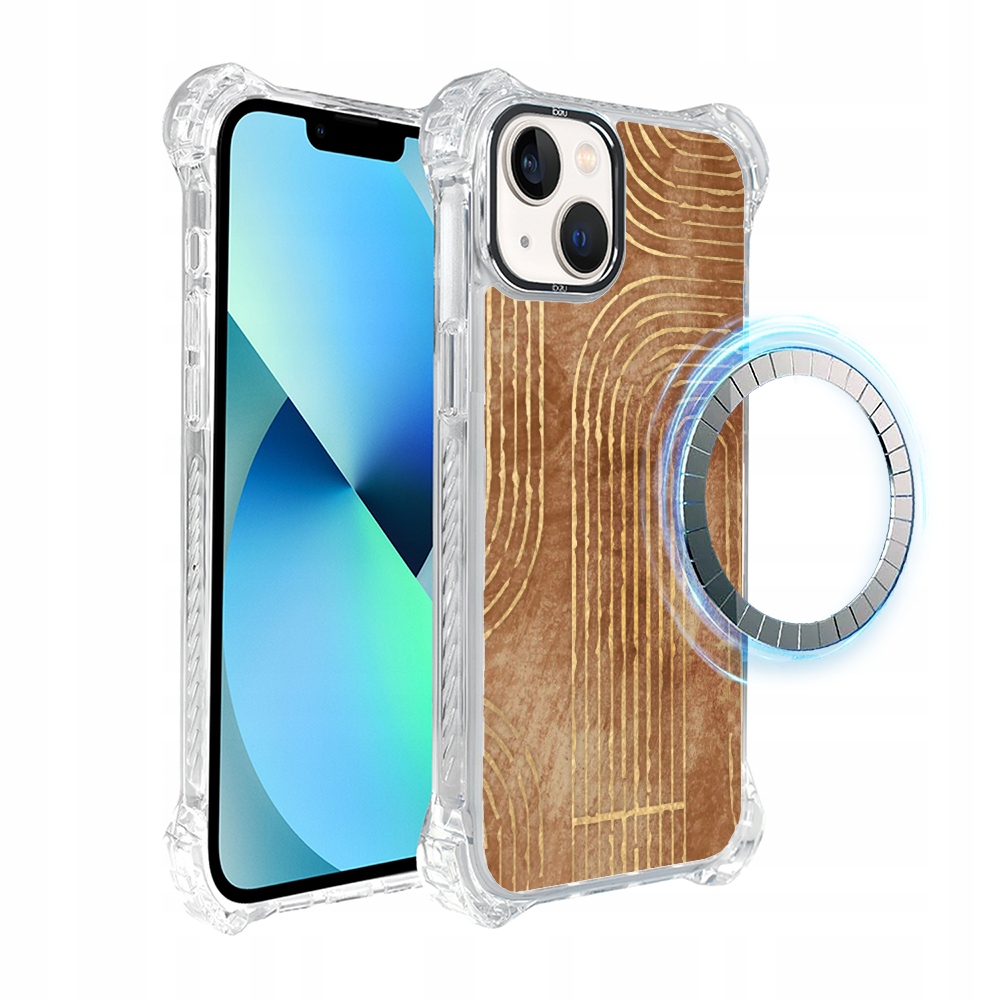 Pouzdro pro iPhone 13 Ibizu DropGuard Ultra s MagSafe, geometrické linie