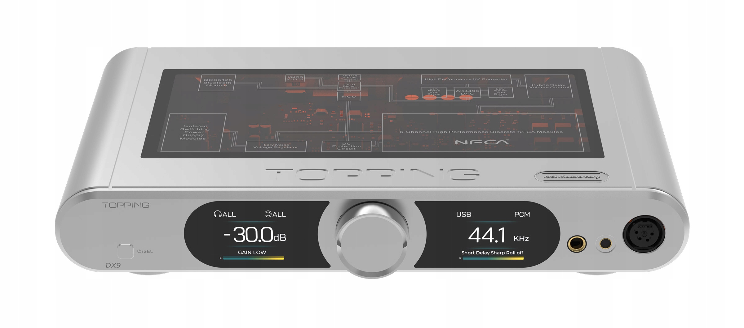 Topping DX9 (Strieborný) Dac/amp DSD512 Bluetooth 5.1 I2S AK4499EQ
