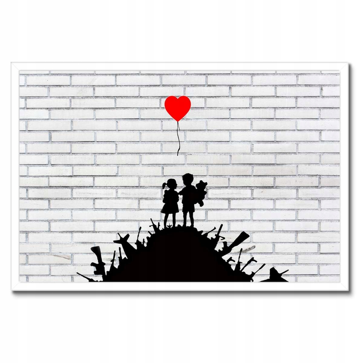 Plakáty v rámu 60x40 Banksy Sterta brání balón