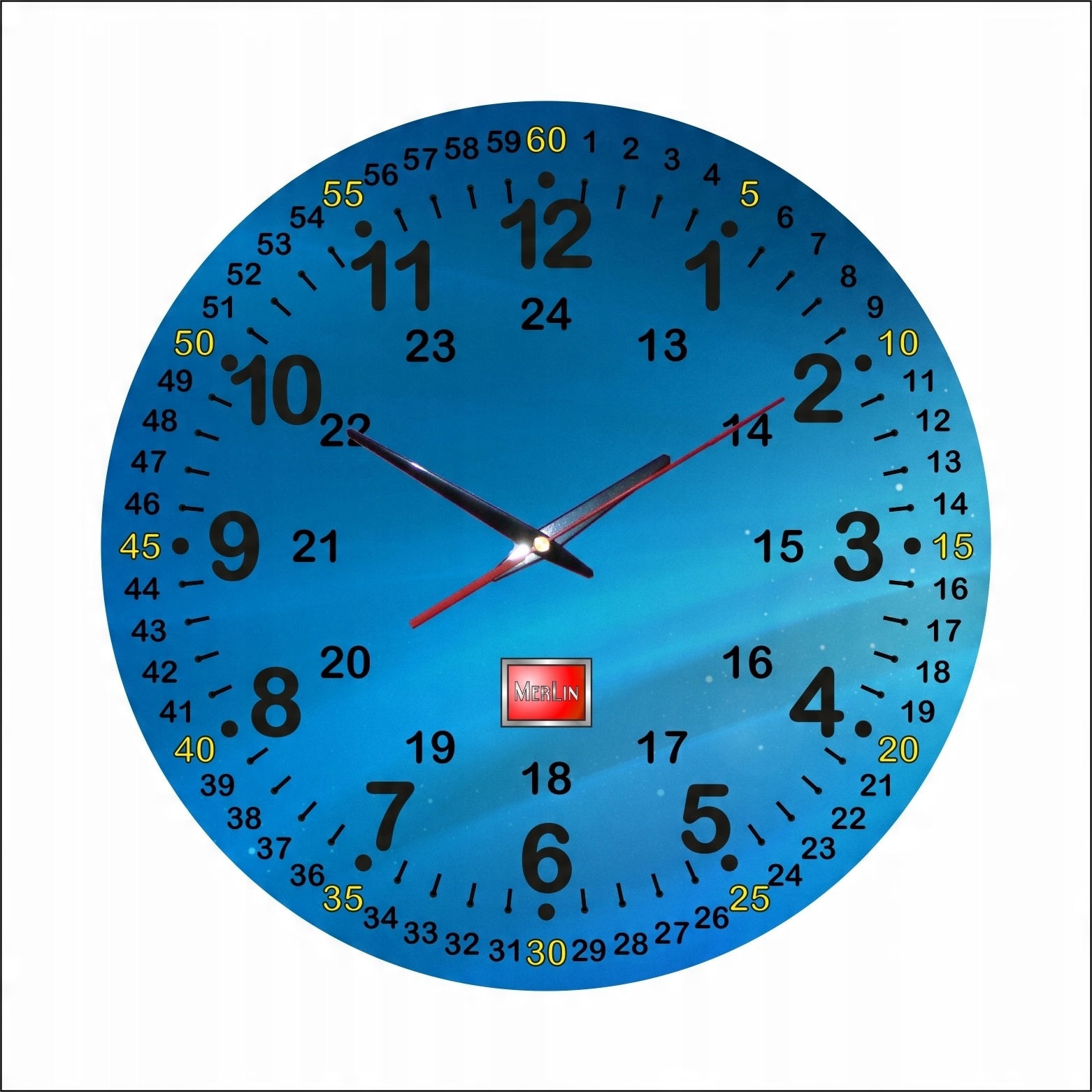 

Czytelny zegar edukacyjny 30cm, mechanizm płynący.