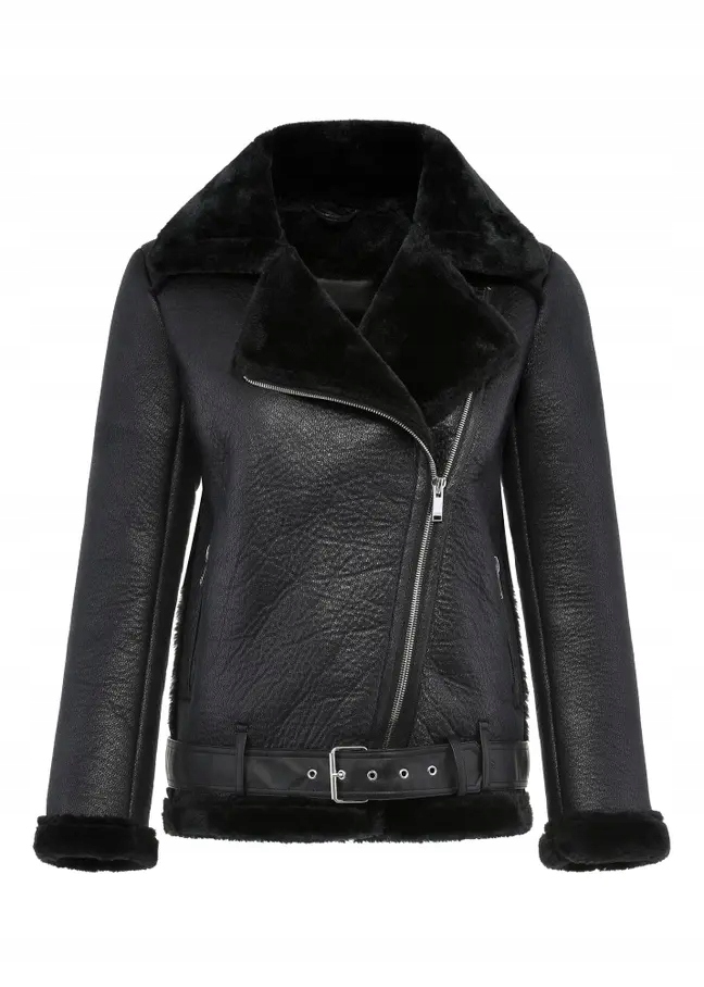 Ochnik Černý krátký dámský kožich KOZDP-0001A-99 velikost Xs