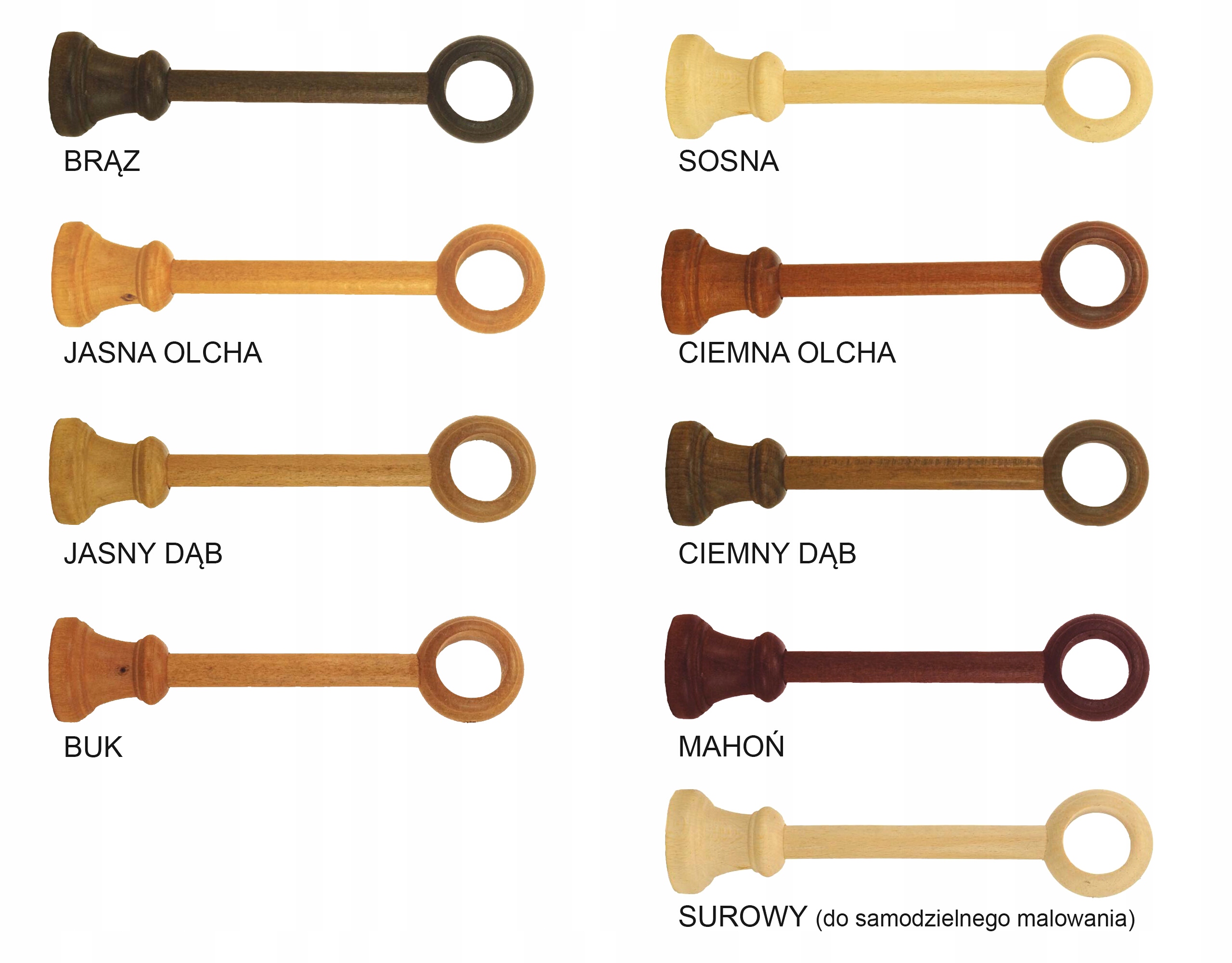 Wspornik drewniany pojedynczy fi 28 KOLORY Kod producenta AW128