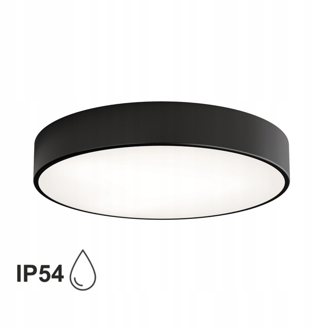 Lampa sufitowa łazienkowa na taras plafon Cleo 500 IP54 Czarny 50 cm