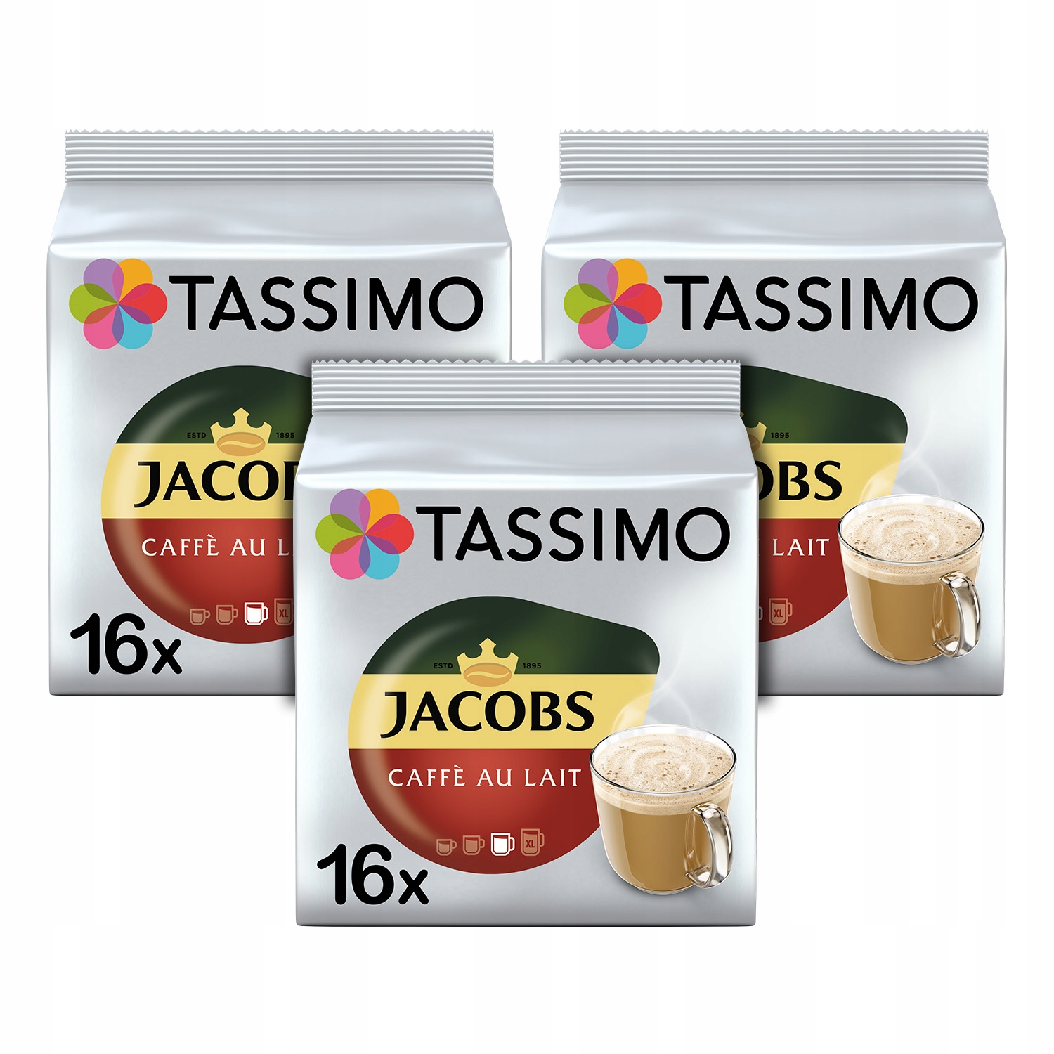 Kapsułki Tassimo Jacobs Cafe au lait 3x 16 [48 kaw]