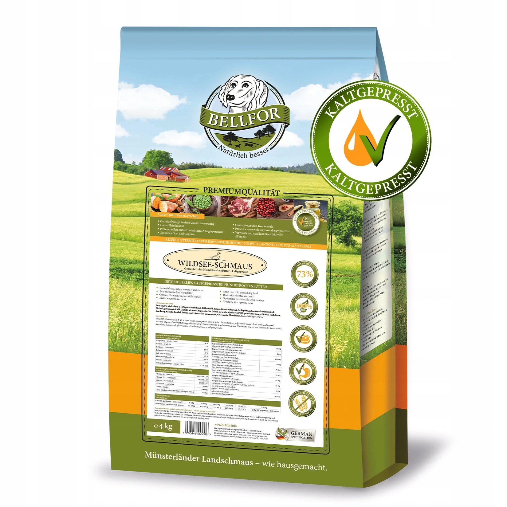 Levně Wildsee Schmaus kachní granule za studena lisované 28573/4KG