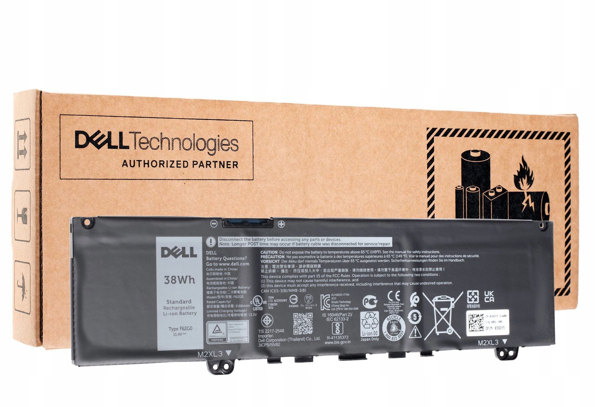 Originál Batéria 39DY5 pre Dell Inspiron 13 5370 7370 7373 7380 7386, Dell
