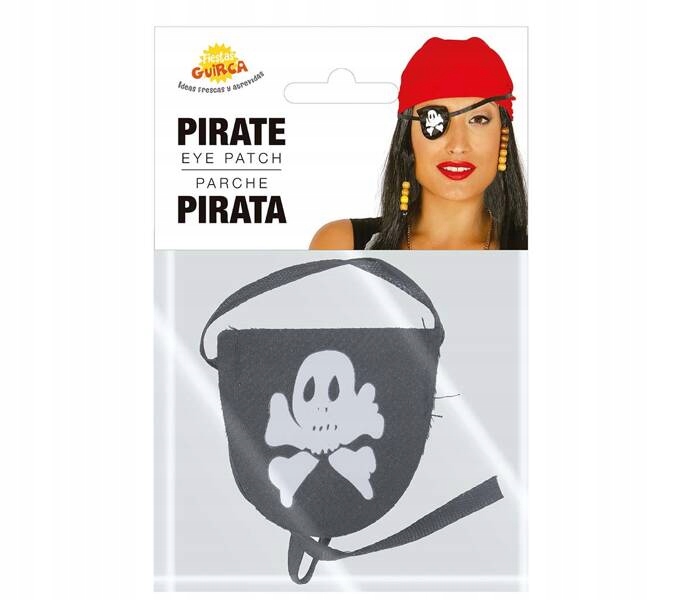 OPASKA NA OKO PIRACKA PIRATA PIRATKI Z CZASZKĄ CZASZKA CZARNA Marka Fiestas Guirca