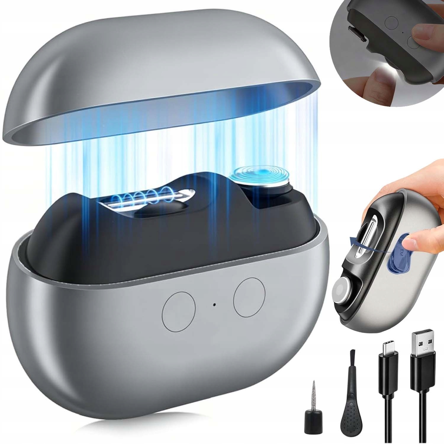 Elektrický Kleštičky Na Nehty Pro Seniory 3V1 Automatické, Tiché Usb