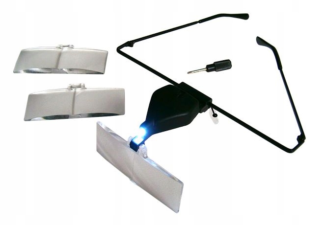 OKULARY LUPA DO PRZEDŁUŻANIA RZĘS Z LAMPKĄ LED