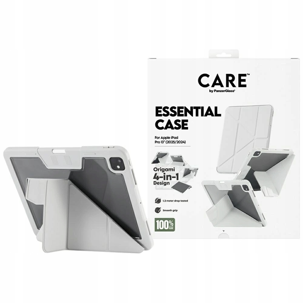 Pouzdro Care by PanzerGlass Y fold pro iPad Pro 13" 2024 2025 světle šedé