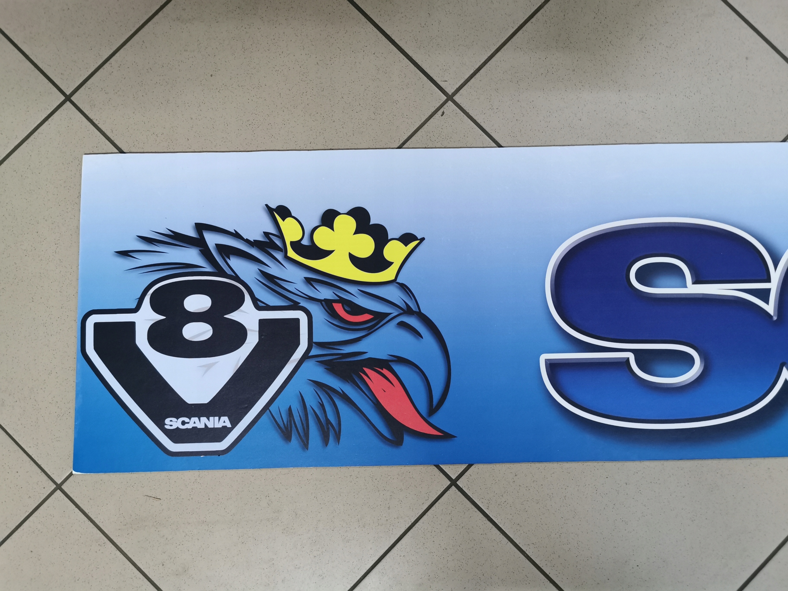 Chlapacz fartuch naczepy przyczepy SCANIA bialy V8 Installation side Rear