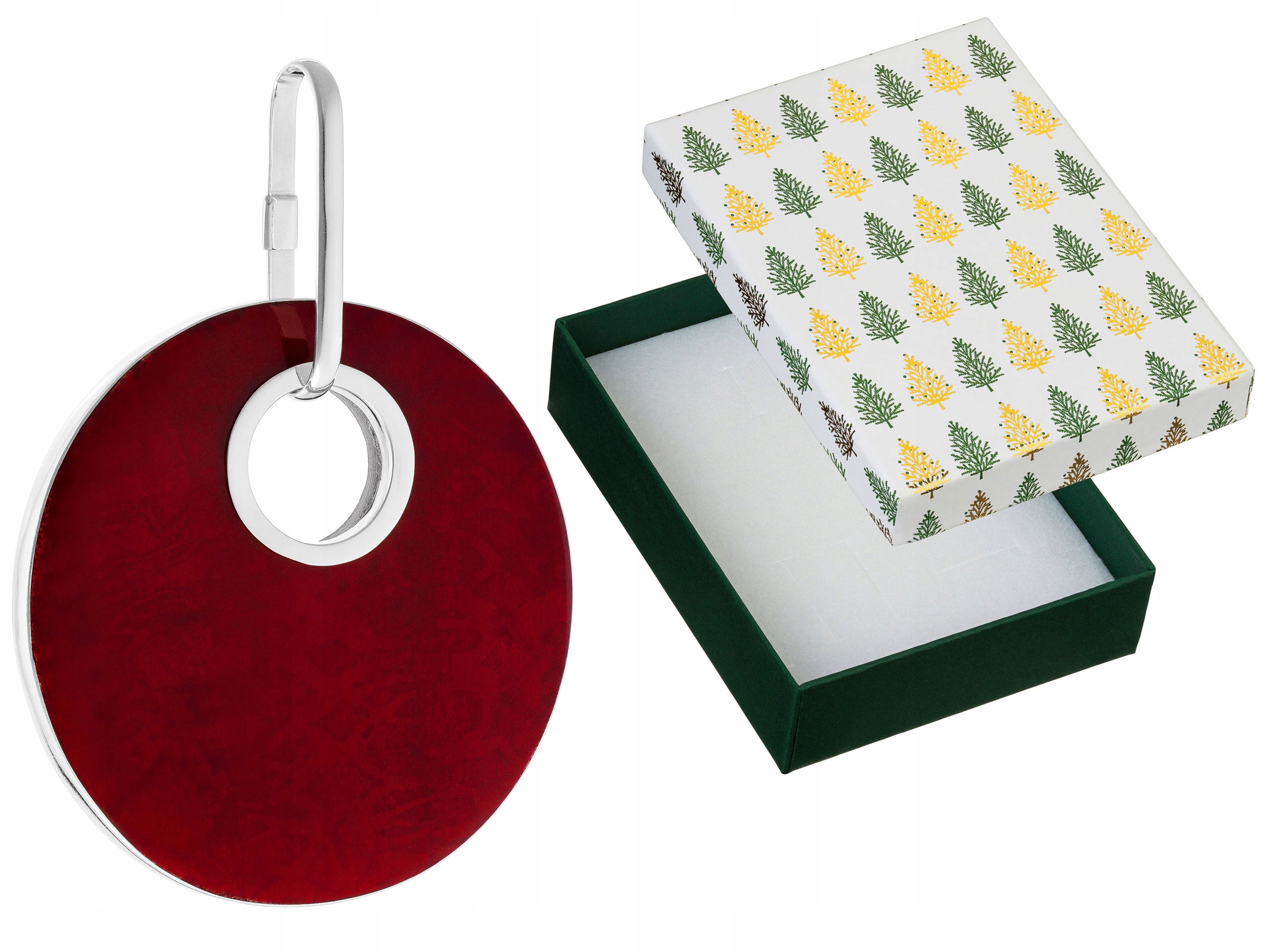 Velký stříbrný přívěsek s korálem Červený kulatý stříbrný přívěsek Kolečko