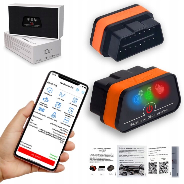 Tester Diagnostyczny OBD2 Miernik Bmw Bluetooth Pl