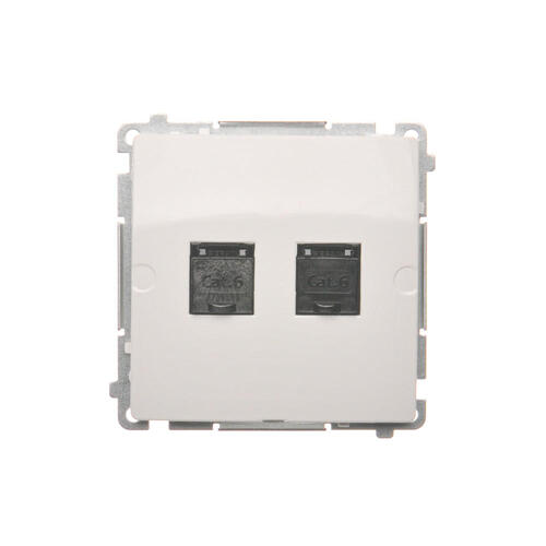 Simon Basic Počítačová zásuvka 2xRJ45 kat.6 bílá BM62.01/11 Kontakt