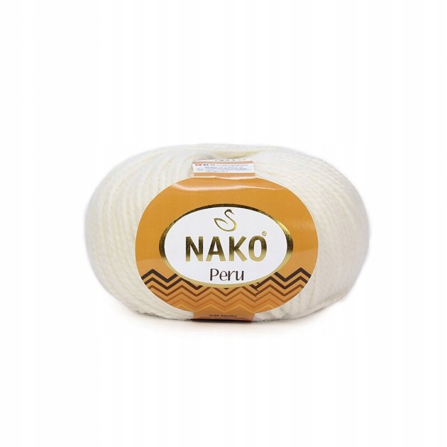 Włóczka Nako Peru 100g Alpaka Wełna 208 Biały