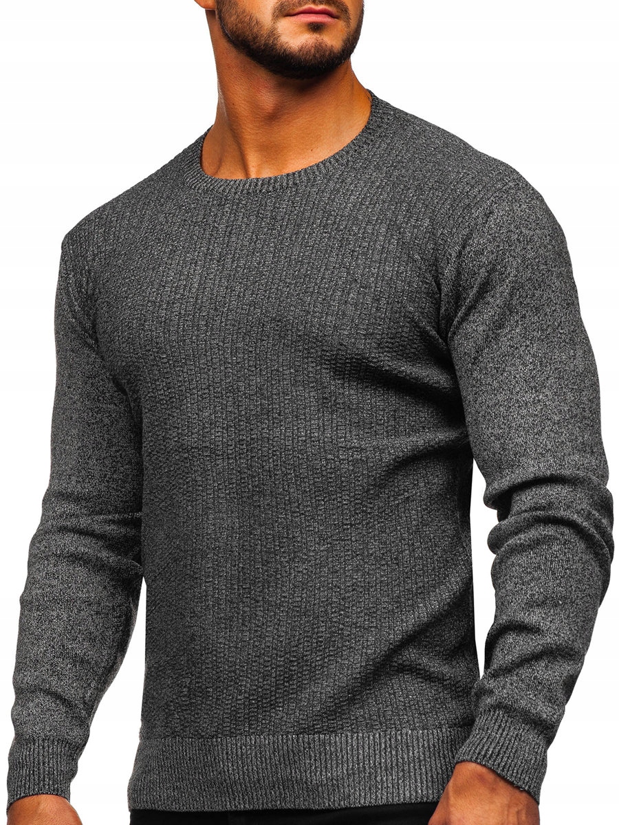 

Sweter Męski Basic Grafitowy S8523 Denley_m