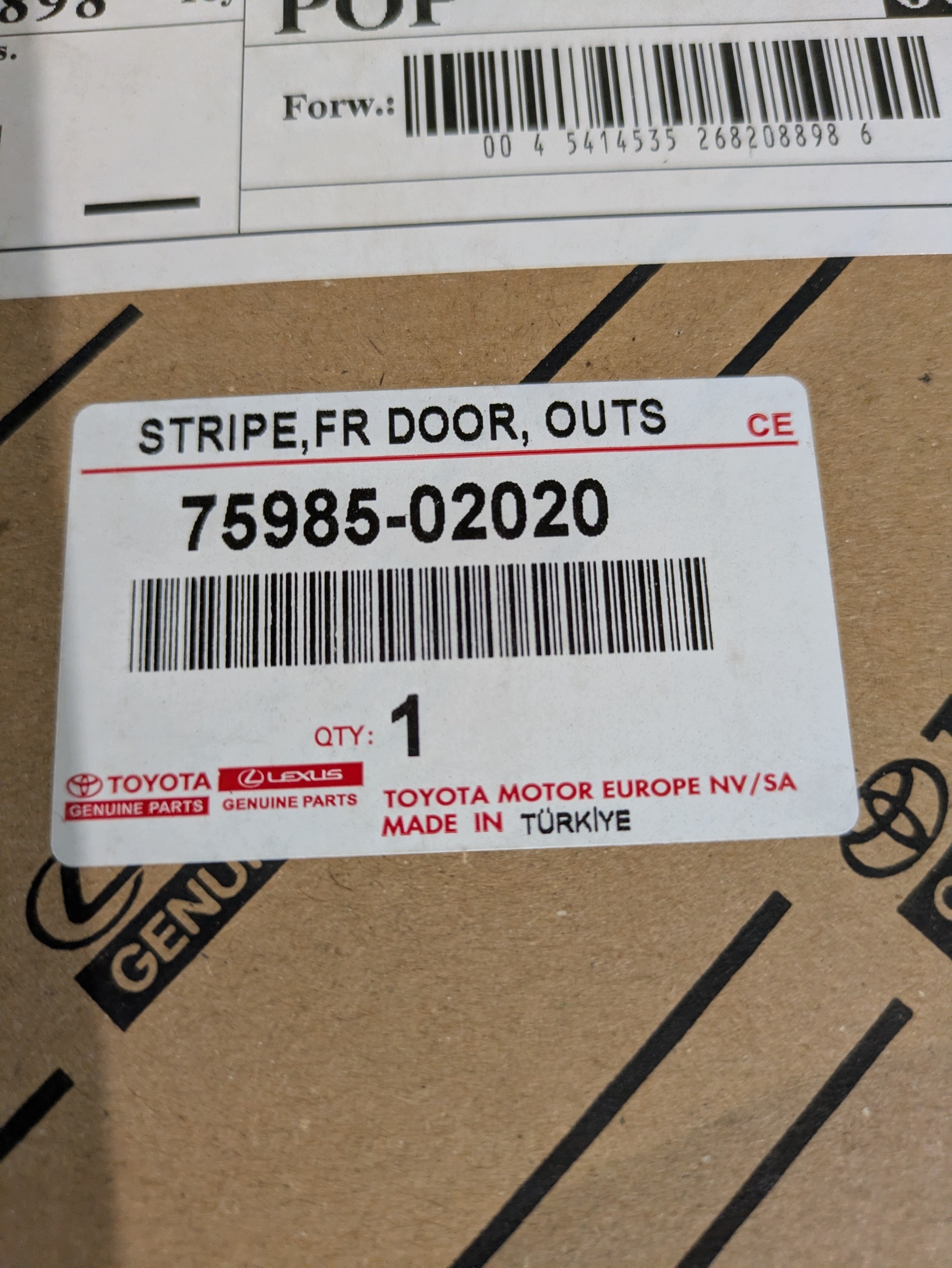 NAKLEJKA door right front TOYOTA COROLLA E21 NR.1