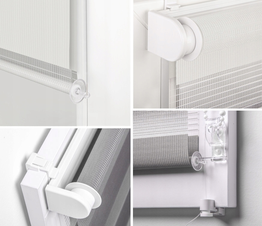 ROLETA NOC DZIEŃ 61X215CM WYMIAR BIAŁY Wzór gładki